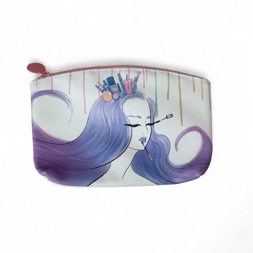 Purple And White Makeup Bag Fc 3 A